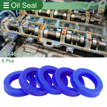 Oil Seal 30x46x10mm TPU Rotary Shaft Seal High Pressure Blue 5 Pcs