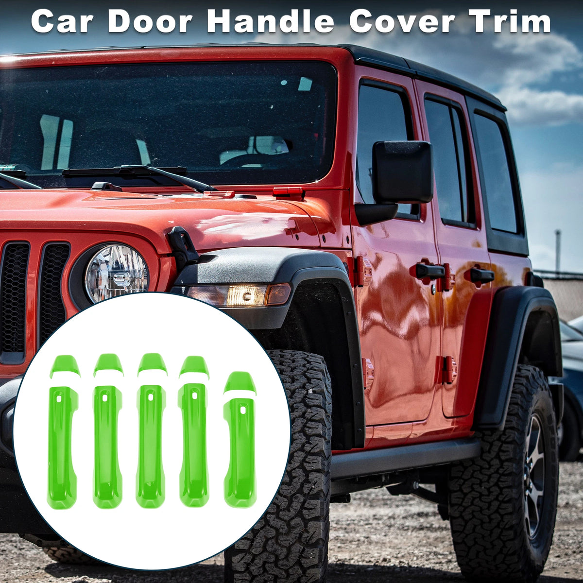 Door Handle Cover Trim for Jeep Wrangler JL (2018-2023) - Green 1 Set