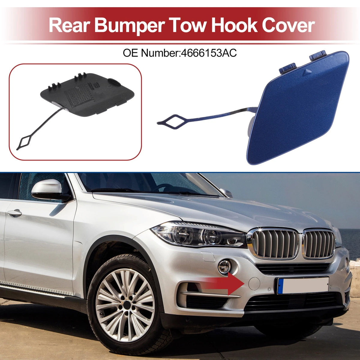 Rear Tow Hook Cover Cap for BMW 428i (2014-2016) - Estoril Blue Metallic
