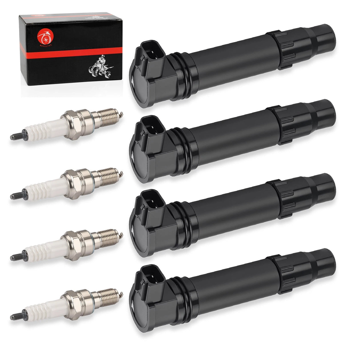 Set of 4 Ignition Coils for Honda CBR600RR 2007-2024 w/ Iridium Spark Plug