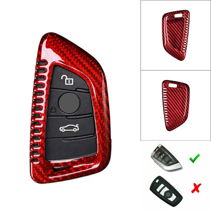 Carbon Fiber Remote Key Shell Holder Cover for BMW X1 X5 X6 F48 F15 F16 (2016-2023)