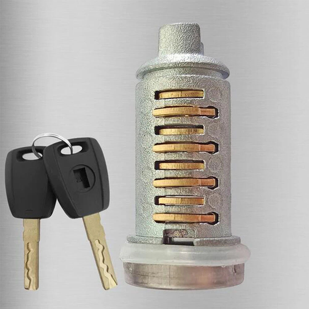 Door Lock Cylinder w/ 2 Keys for Fiat Doblo, Punto, Panda, 500