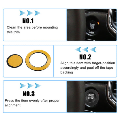 Engine Start Stop Button Cover Trim for Jeep Cherokee, Dodge (2014-2023)