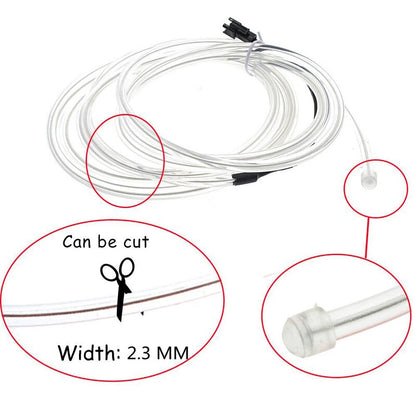 2M Green Neon LED Light Glow EL Wire String for Decor + Controller
