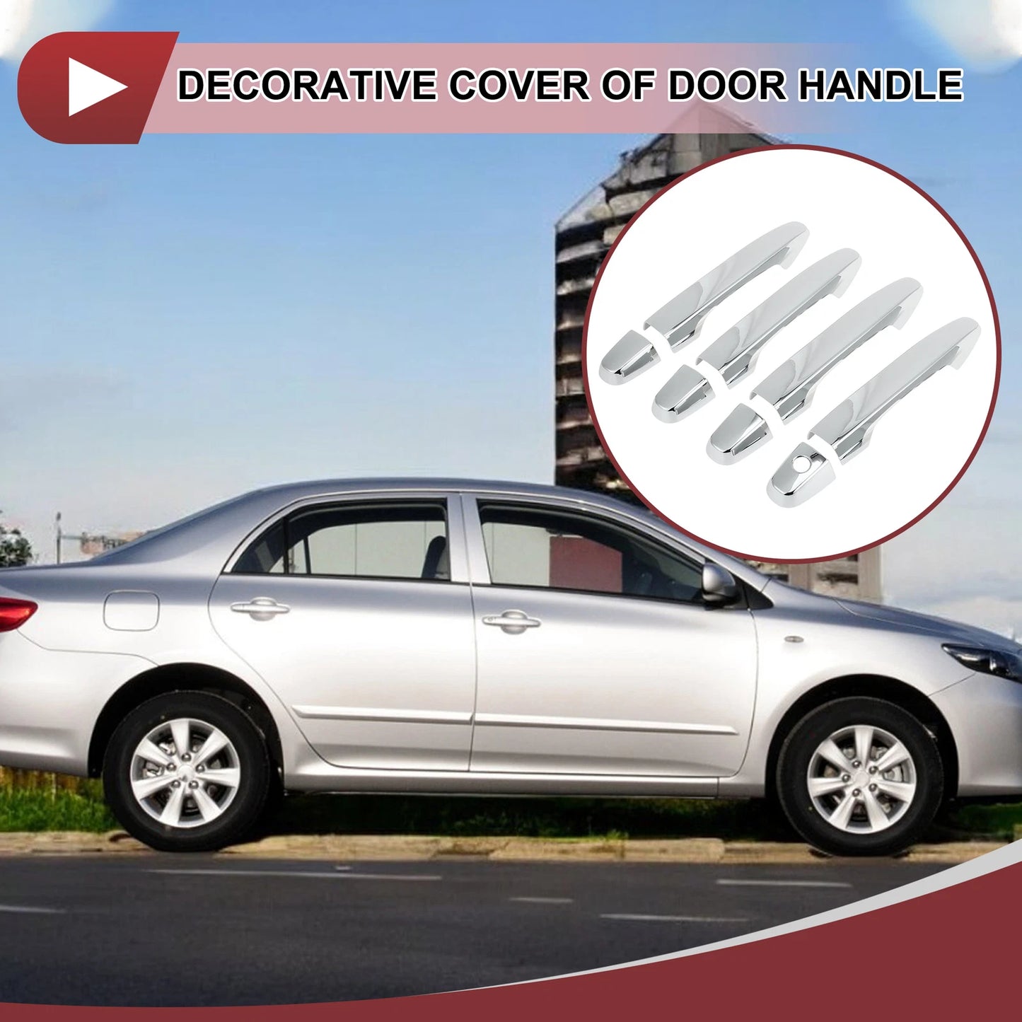 Car Door Handle Covers  for Honda CR-V (2012-2016) Silver Tone ABS