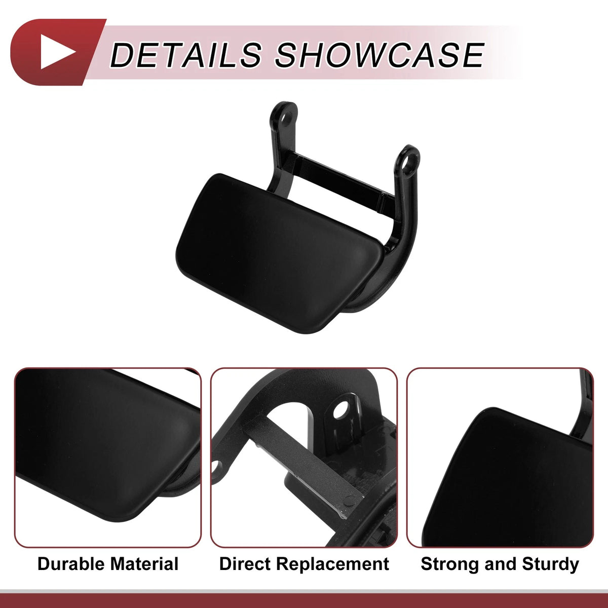 Bumper Headlight Washer Nozzle Cover for BMW 525i (2004-2005) Black