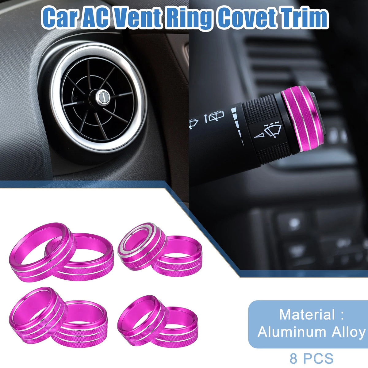 8 Pcs AC Vent Ring Cover Trim for GMC Sierra (2014-2018) Purple