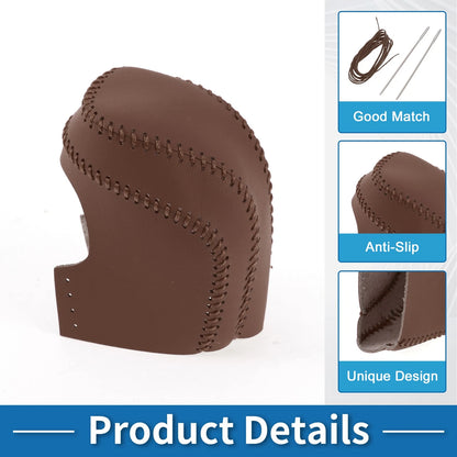 Car Gear Shift Knob Cover 1 Pc for Toyota Camry (2018-2024) Brown Faux Leather