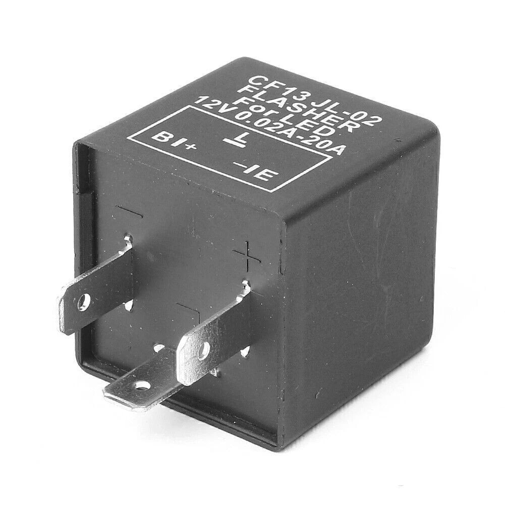 12V 3 Pin Adjustable Speed LED Flasher Relay for Car - CF13 JL-02 (2010-2023)