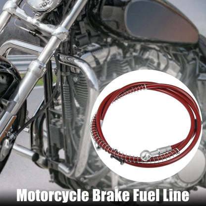 Hose Fittings 150cm 59.06" 10mm Braided Brake Clutch Oil Red for Motorcycle