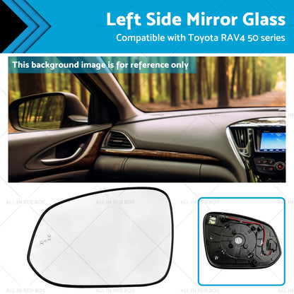 Left Passenger Side Mirror Glass for Toyota RAV4 (2016-2018)