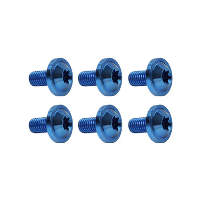 6 x Blue Titanium Alloy M6x20mm Torx Head Bolts for Bike Motor