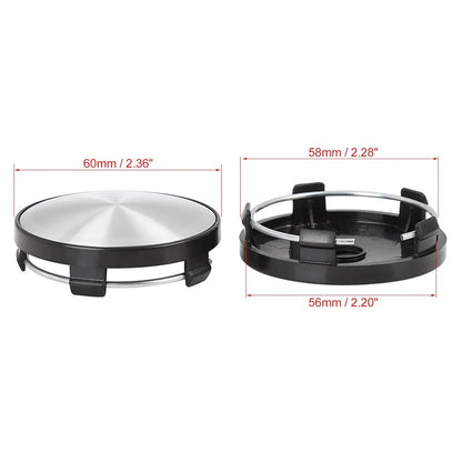 4 Pcs 60mm Universal Car Wheel Center Hub Caps Cover