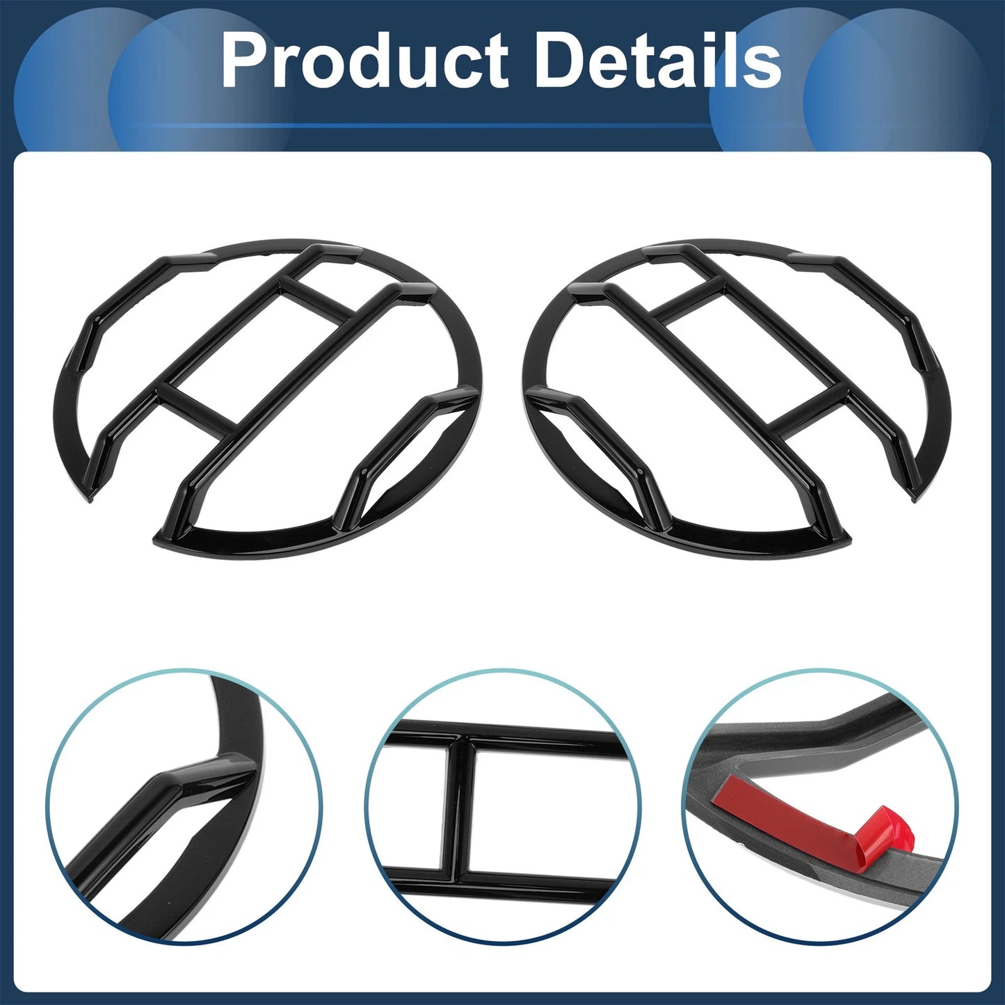 Headlight Trim Bezels for Ford (2 x) Black ABS