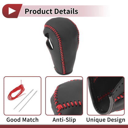 Gear Shift Knob Cover for Ford Edge 2011-2014 - Red Faux Leather