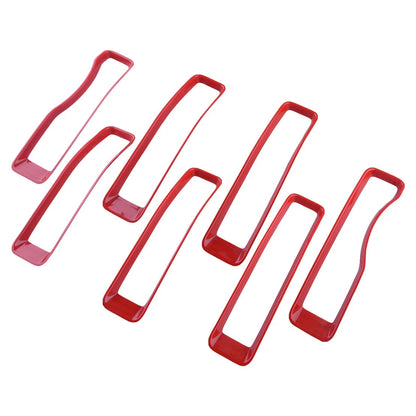 Red Front Grill Grille Inserts Cover for Jeep Wrangler JL Gladiator JT (2018-2023)