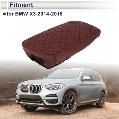 Car Center Console Cover Wine Red for BMW X3 (2014-2018) 1 Pc