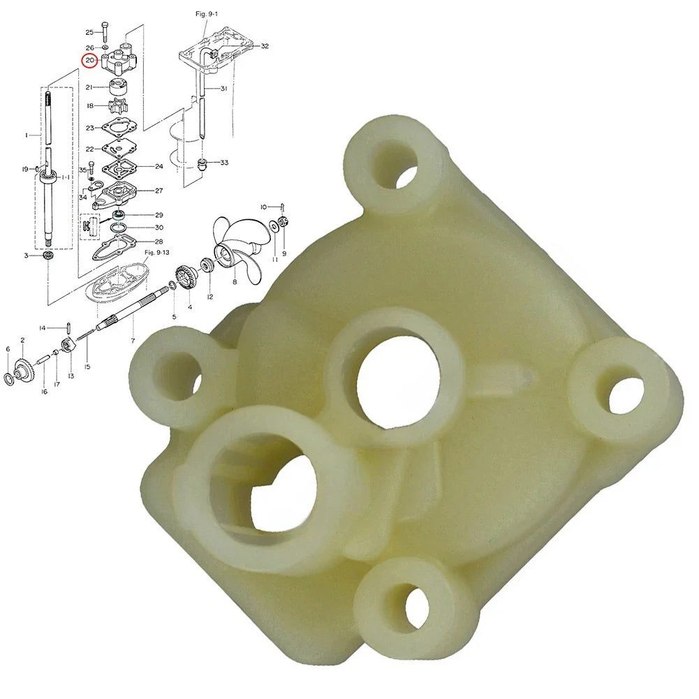 Plastic Replacement Water Pump Housing for Inflatable Boat Motors