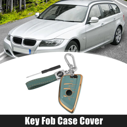 Key Fob Remote Control for BMW 1 2 3 5 6 7 Series X1 TPU Keychain Blue