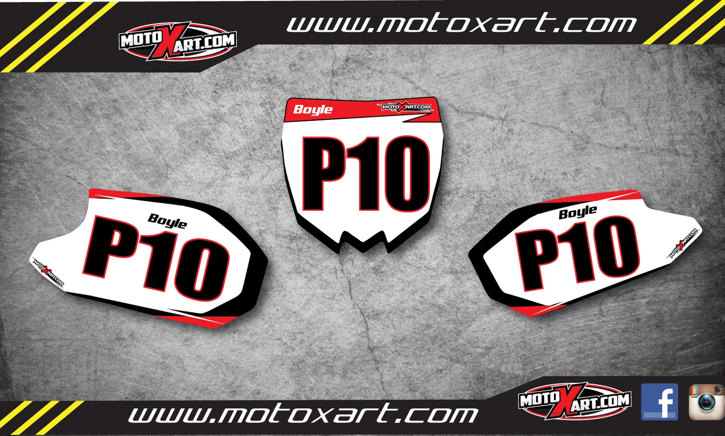 Custom Number Plate Graphics for Yamaha YZF450 (2010-2013) Stickers