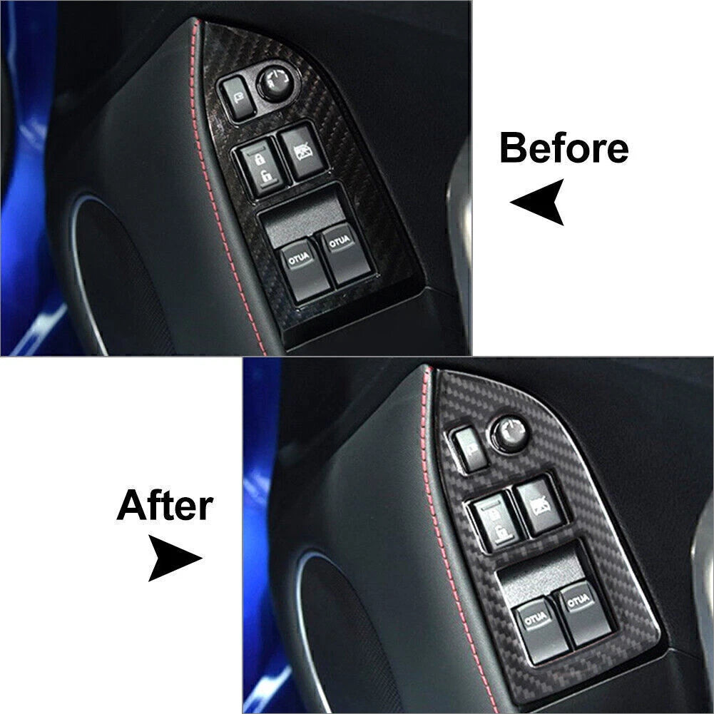 Black Carbon Interior Window Switch Button Trim for Subaru BRZ Toyota 86 (2012-2020)