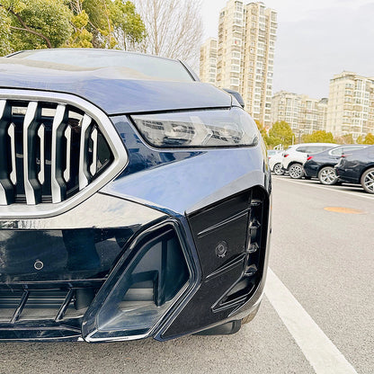 Gloss Black Front Bumper Side Air Vent Trims for BMW X6 (2023-2024)