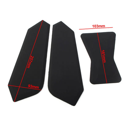 3 x Black Slip Sticker Traction Pads for BMW F750GS F850GS (2018-2023)