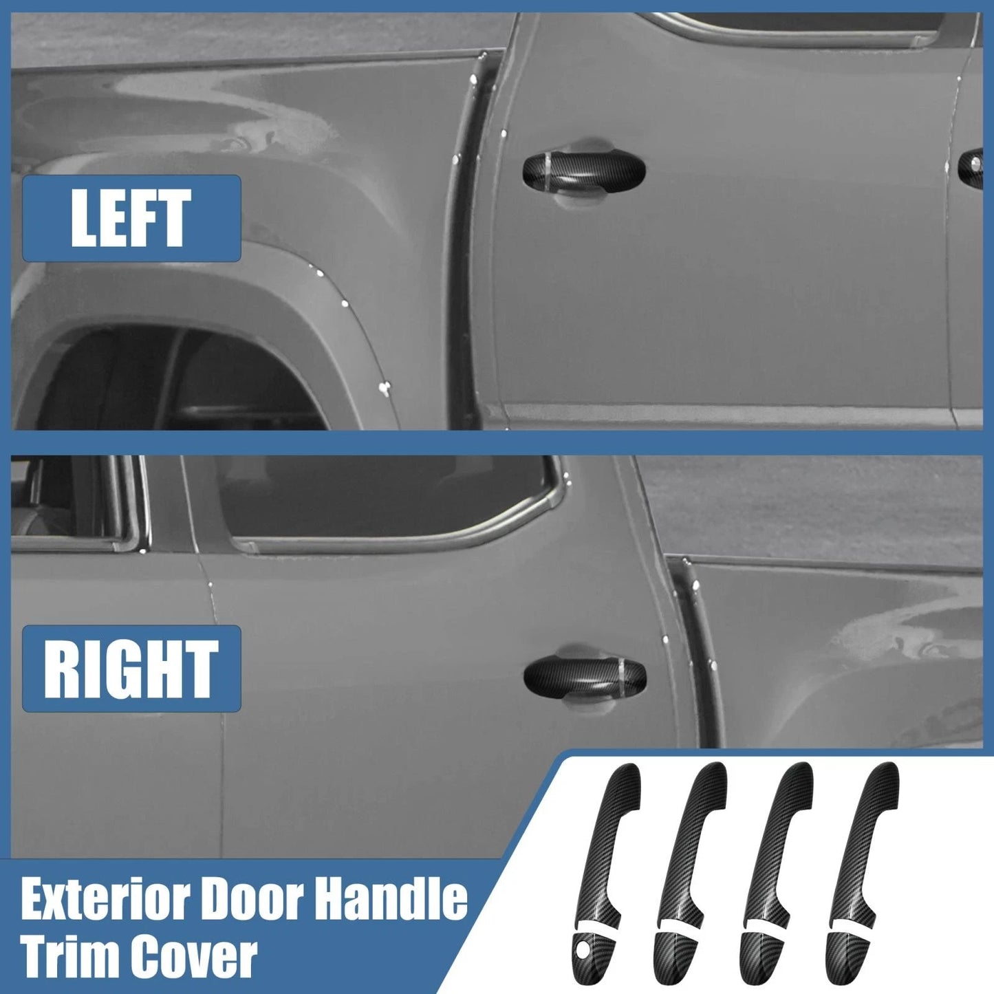 8 x ABS Carbon Fiber Door Handle Cover Trim for Toyota Tacoma (2016-2021)