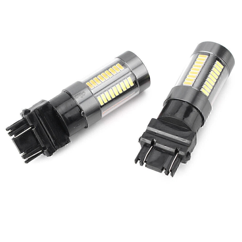 T25 3157 Dual-Color Switchback 66 SMD Bulbs for Turn Signal Light 12V