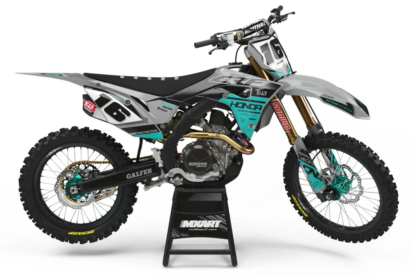 Custom Graphics Full Kit for Honda CRF80 2011-2020 - STING TEAL Stickers