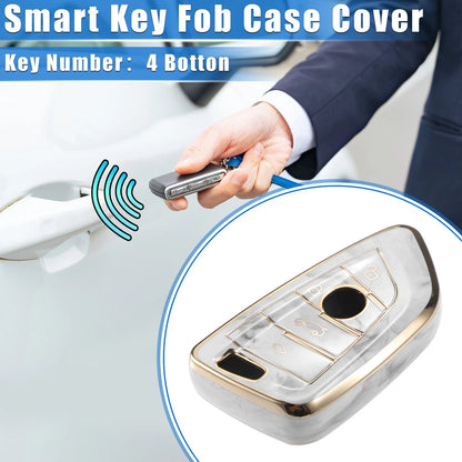 TPU Gray 4 Buttons Remote Smart Key Fob Cover for BMW 3 4 5 6 7 Series