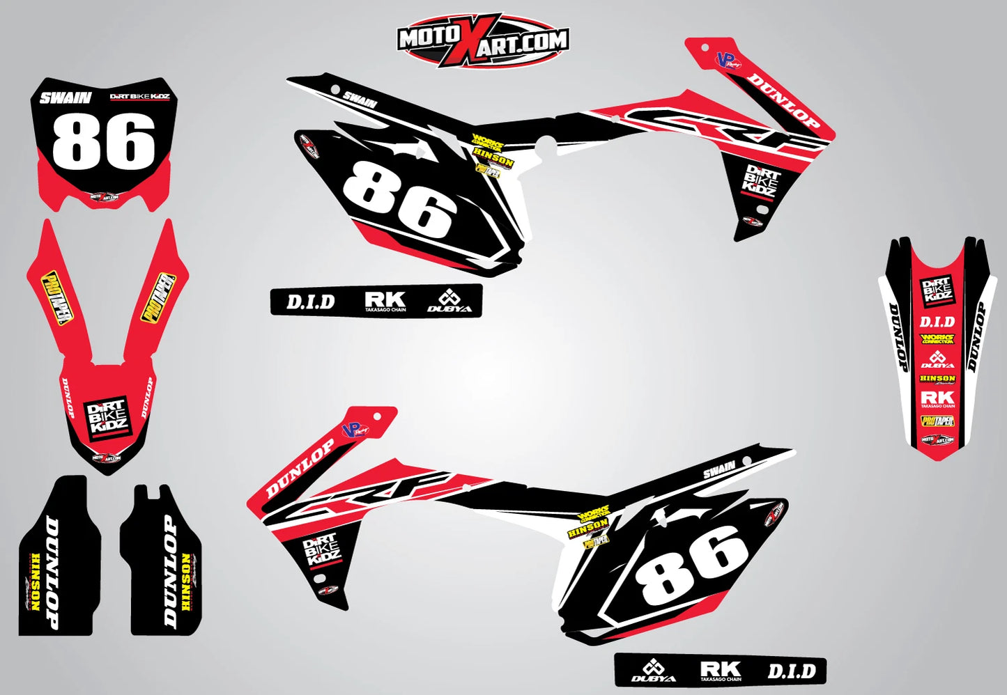 Custom Graphics Full Kit for Honda CRF 450 (2013-2016) PYRO Style Stickers