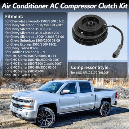 AC Compressor Clutch Kit for Chevrolet Silverado 1500 2500 Tahoe