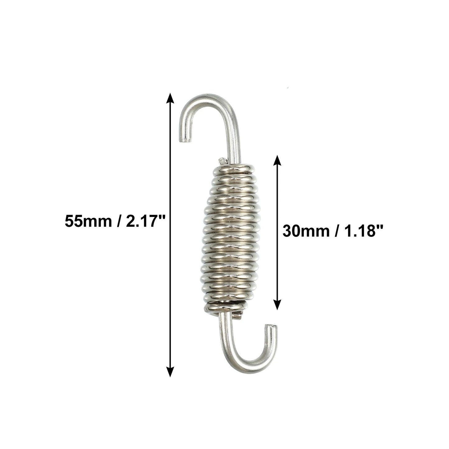 Exhaust Pipe Spring / 4 x 55mm 2.17in / U-Shape Hook Silver for Motorcycle