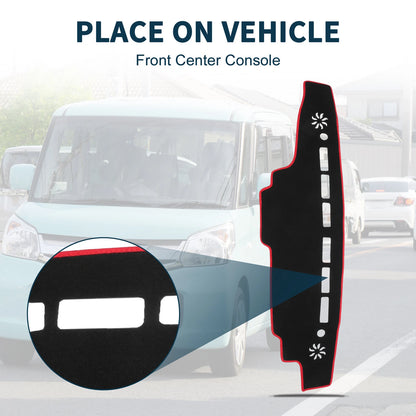 Dashboard Cover Mat for Suzuki Every DA17V (2015-2024) Black Red 1 Set