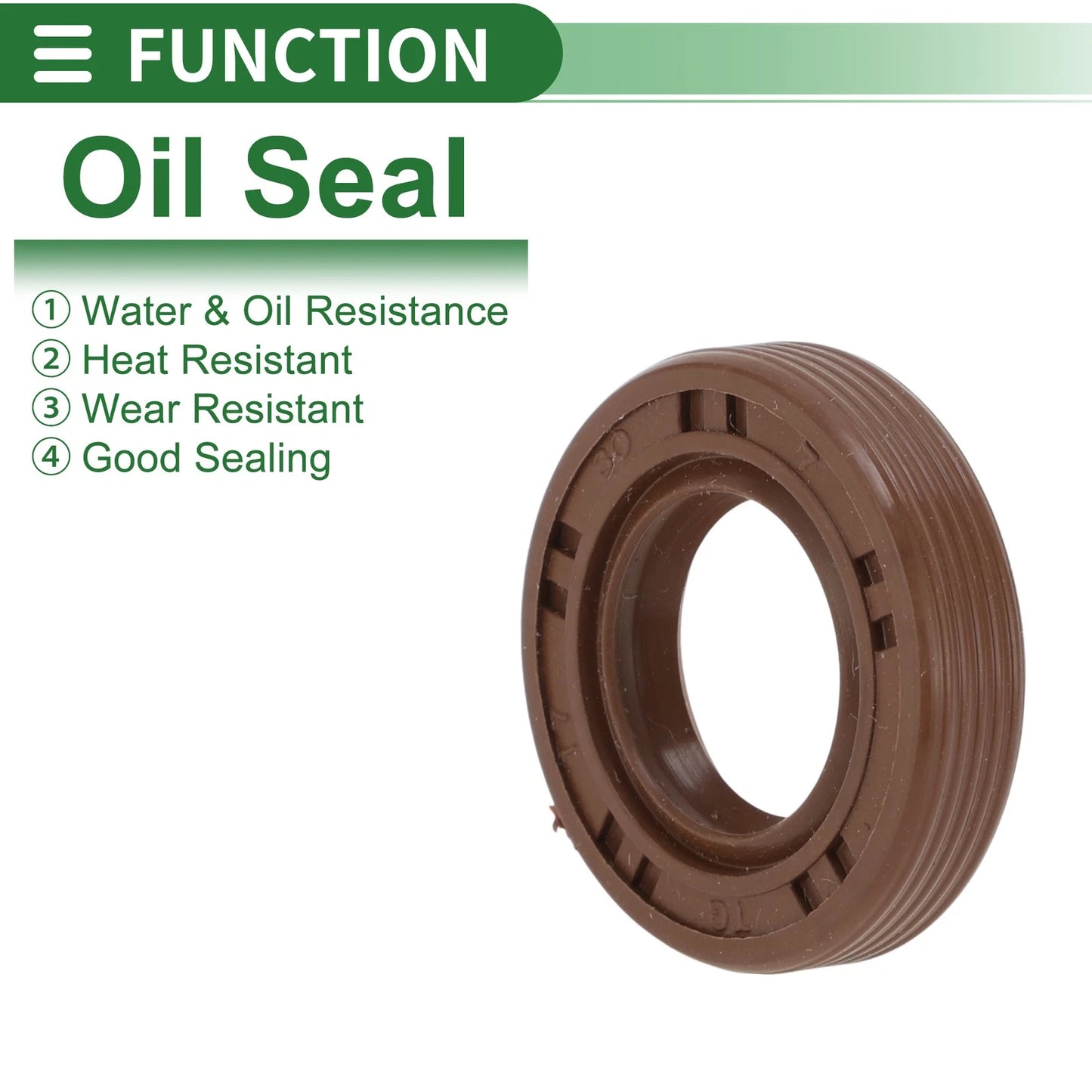 Oil Seal 17x30x7mm FKM Rubber High Pressure Brown 5 Pcs for Make Model