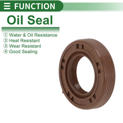 Oil Seal 17x30x7mm FKM Rubber High Pressure Brown 5 Pcs for Make Model