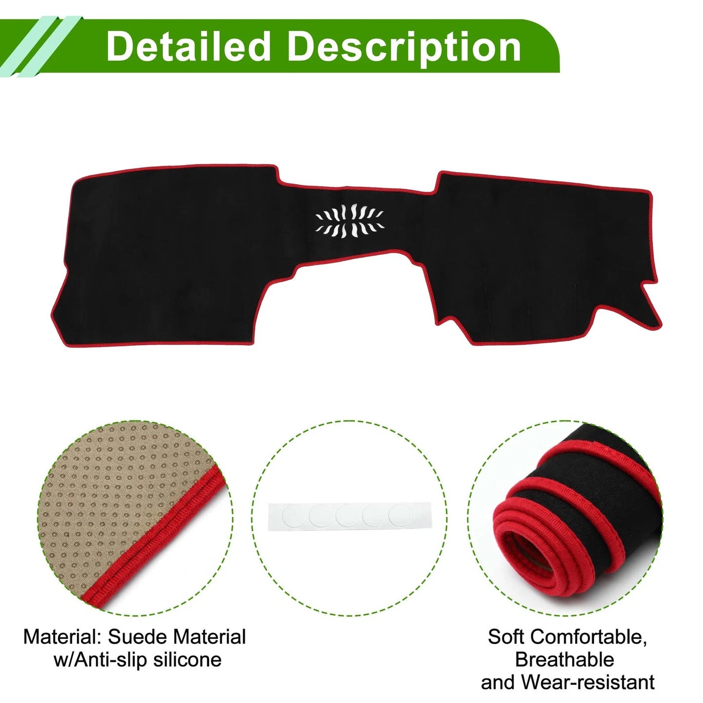 Dashboard Cover Mat for Mazda CX-30 20-24 Sun Protector Pad Black Red