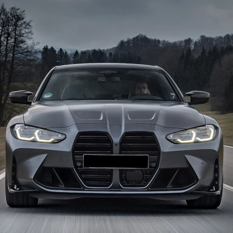 Gloss Black Front Bumper Side Air Vent Covers for BMW M3 M4 G80 G82 G83 (2021-2023)
