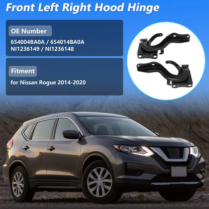 Hood Hinge for Nissan Rogue 2014-2020 ( No.654004BA0A, 654014BA0A)