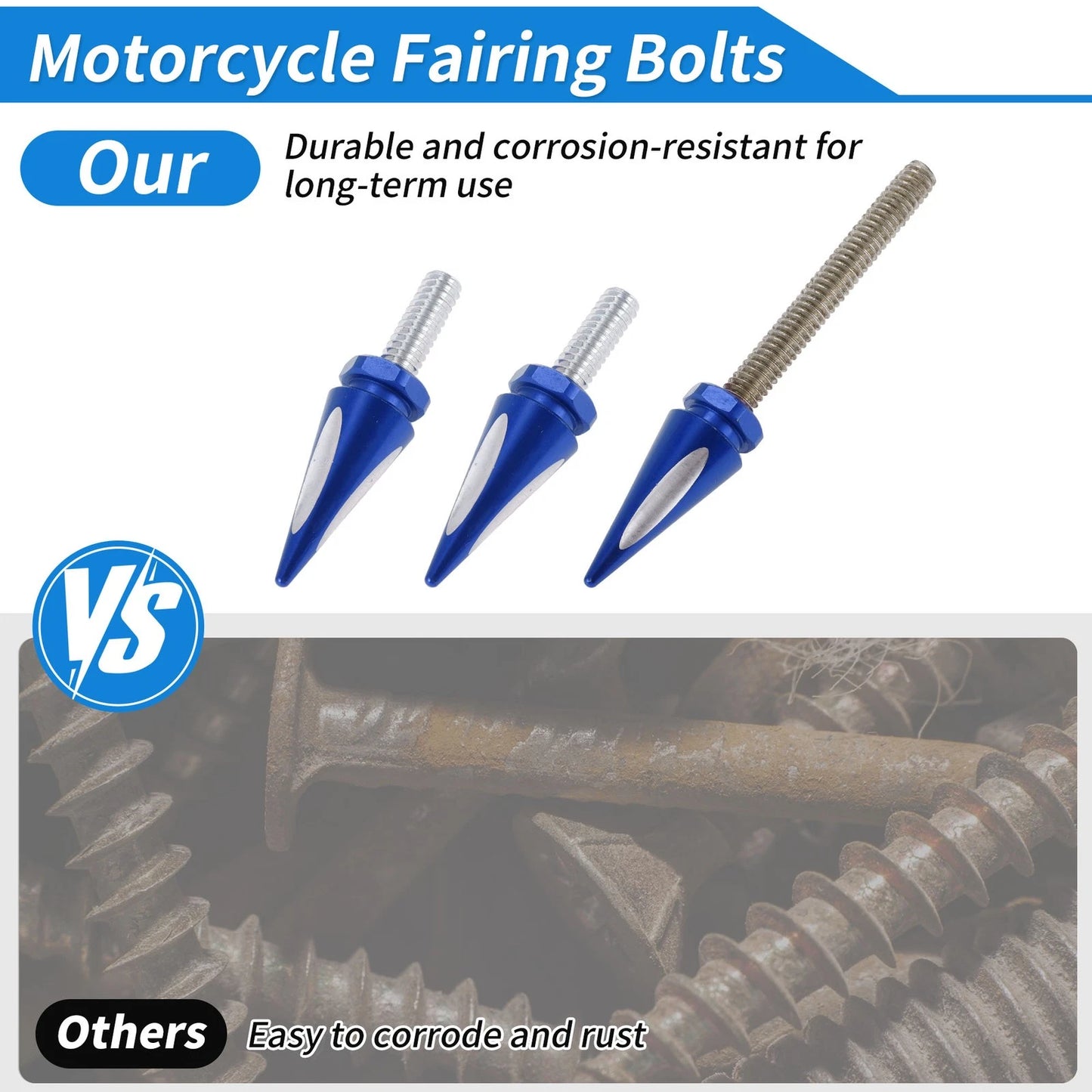 2 x Windshield Bolts for Harley Davidson Touring Street Glide Blue