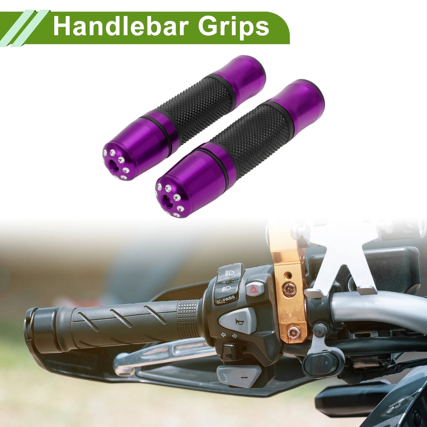 Grips / 7/8" 22mm / Aluminum Alloy Purple Hand Grips for Motorcycle