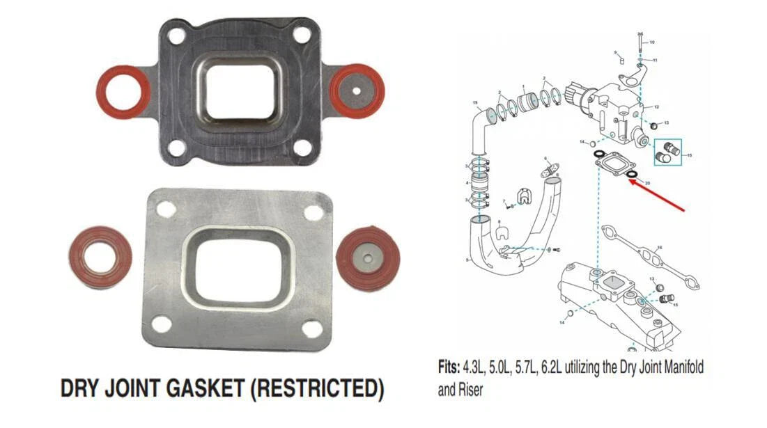 Joint Restrictor Elbow Gasket for MerCruiser 4.3 5.0 5.7 6.2 L