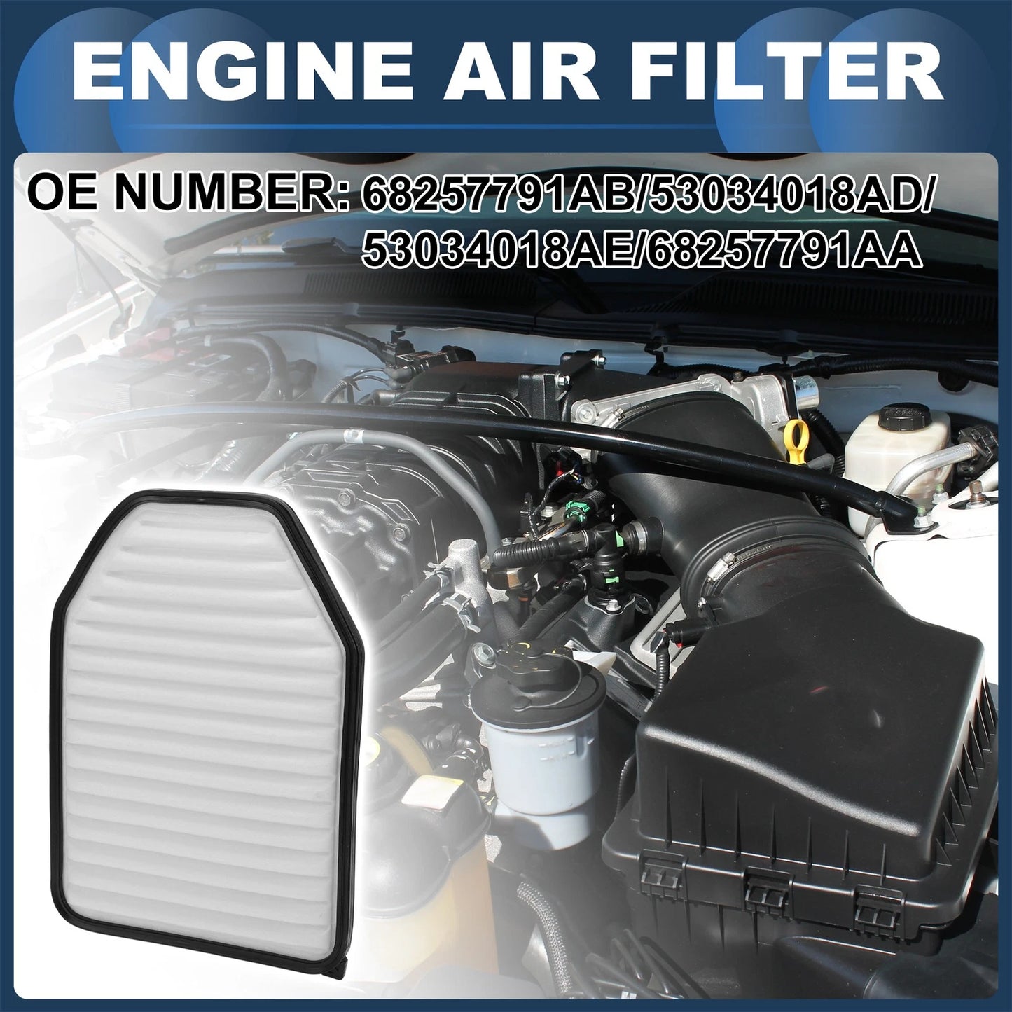 Engine Air Filter for Jeep Wrangler 3.6L 3.8L (2007-2017) - 1 Pcs