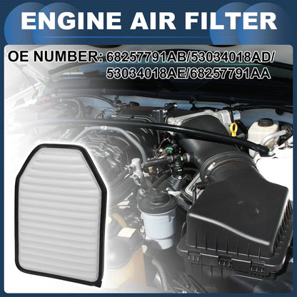 Engine Air Filter for Jeep Wrangler 3.6L 3.8L (2007-2017) - 1 Pcs