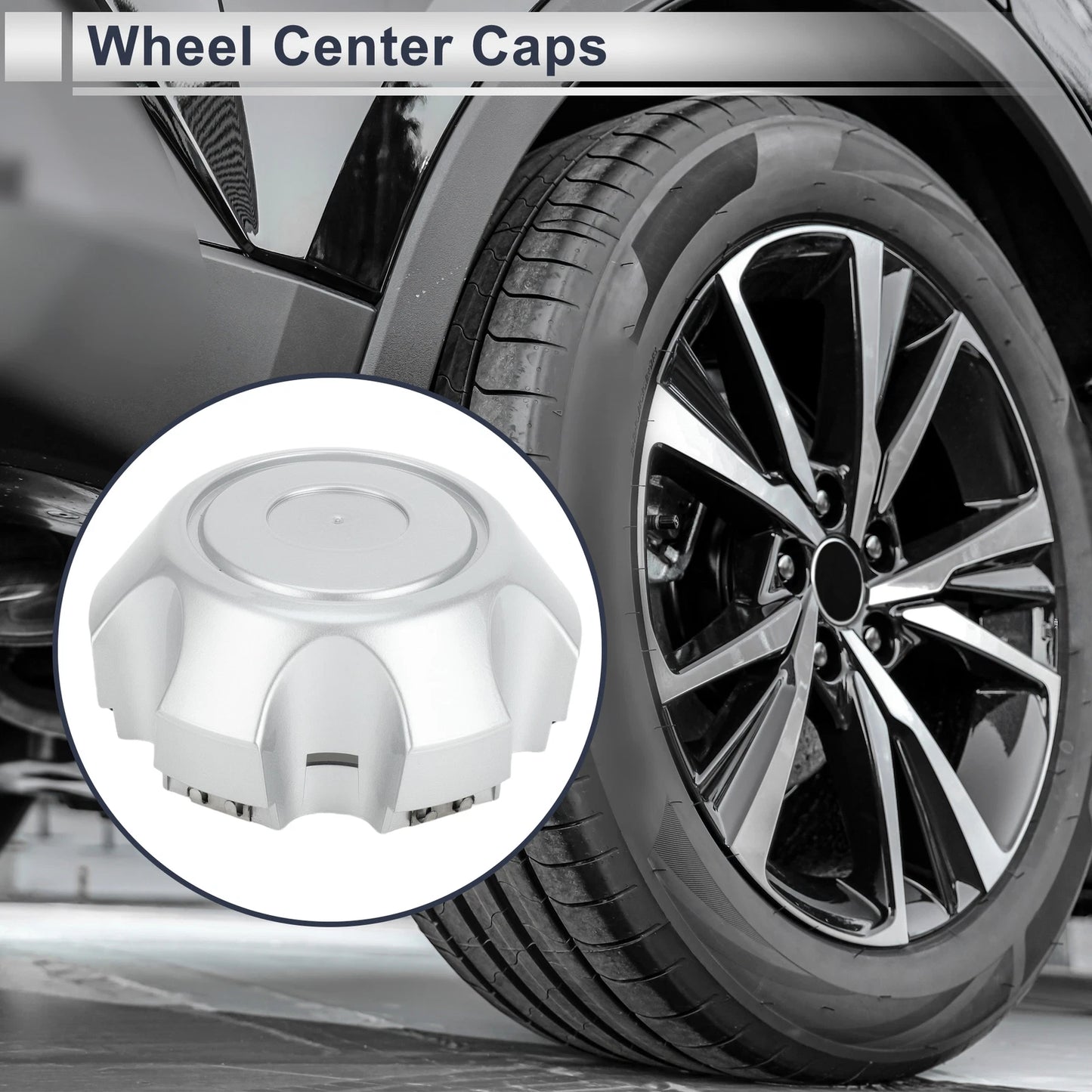 Wheel Center Caps for Toyota Land Cruiser (2008-2023) - Silver Tone Plastic 1 x
