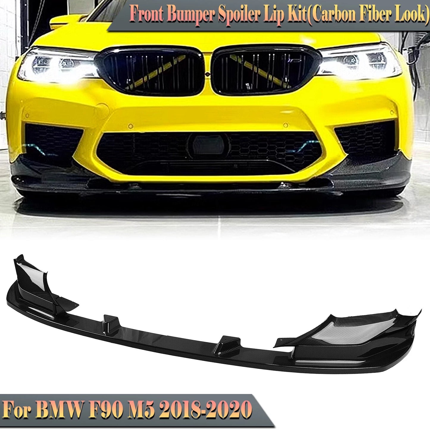 Front Spoiler Lip Splitter Kit for BMW F90 M5 (2018-2020)