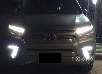 Fog Lights Covers L.E.D for Toyota Hilux 1kd2WD (2015-2017)