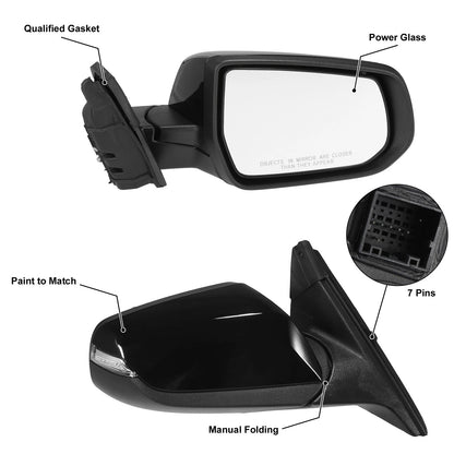Right Side Exterior Door Mirror Assembly Black for Chevrolet Malibu Hybrid
