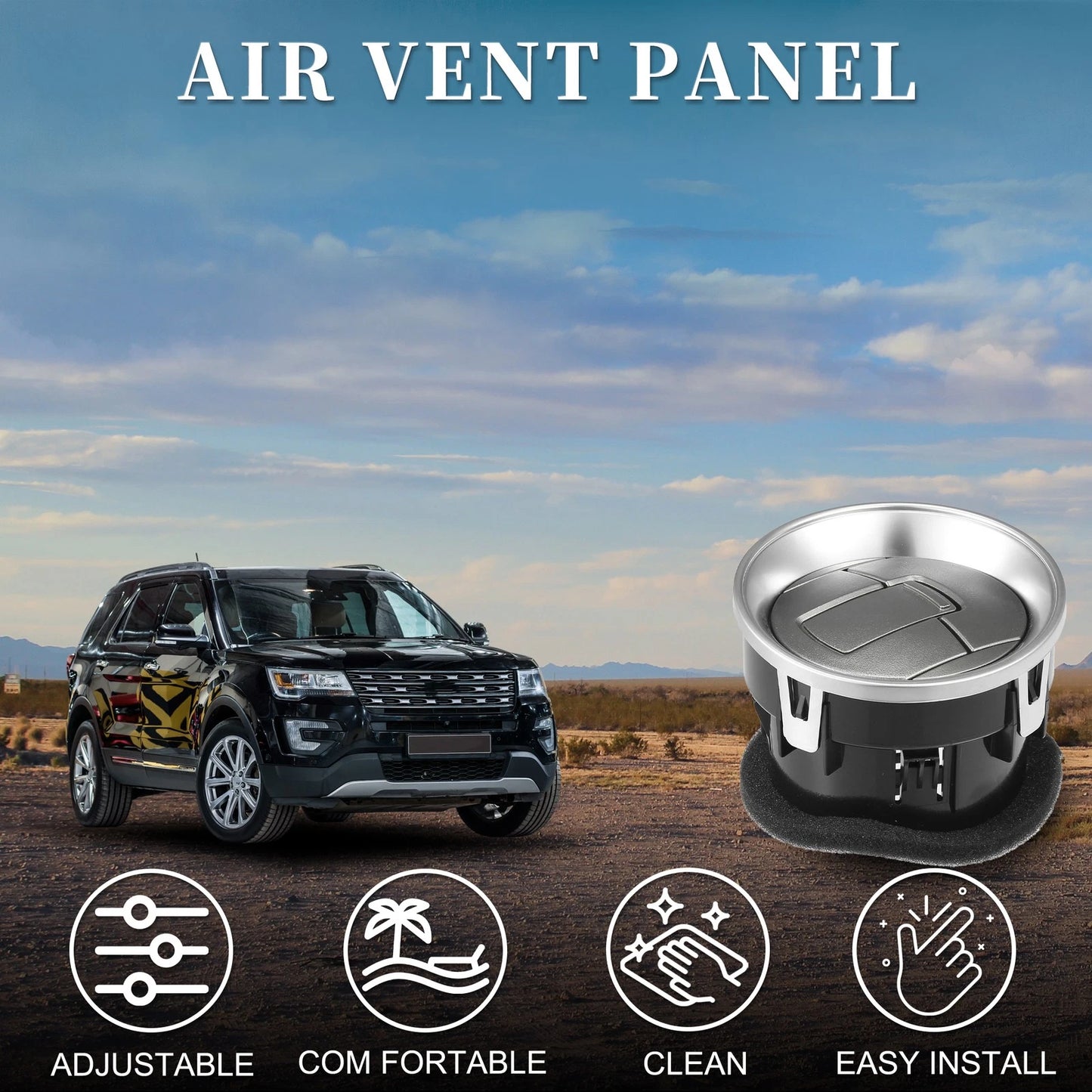 Air Vent Panel for Ford F150 2009-2014 Air Conditioning Grille Silver Tone